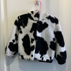 SHEIN Black and White Kids Sherpa Jacket